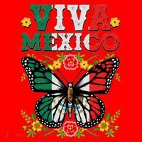 Viva Mexico Mexican Independence Day Butterfly Santa Hat thumb 1
