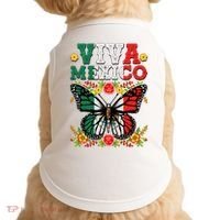 Viva Mexico Mexican Independence Day Butterfly Doggie Tank thumb 0