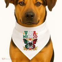 Viva Mexico Mexican Independence Day Butterfly USA-Made Doggie Bandana thumb 1