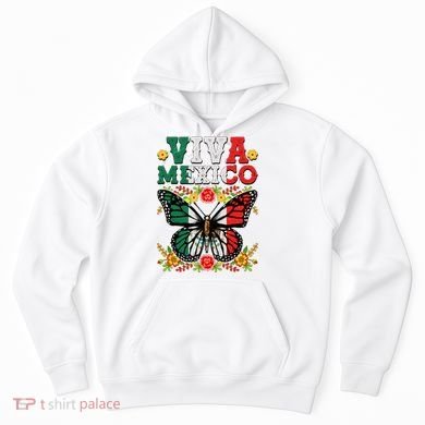 Viva Mexico Mexican Independence Day Butterfly Hoodie