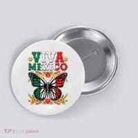 Viva Mexico Mexican Independence Day Butterfly Button thumb 0