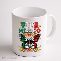 Viva Mexico Mexican Independence Day Butterfly Coffee Mug thumb 1