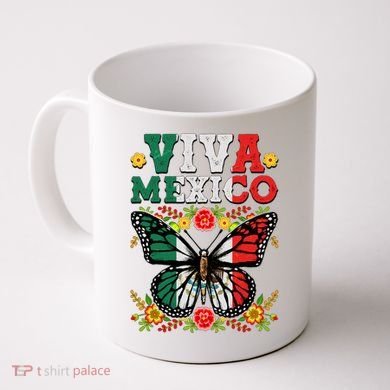 Viva Mexico Mexican Independence Day Butterfly Coffee Mug