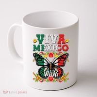 Viva Mexico Mexican Independence Day Butterfly Coffee Mug thumb 0