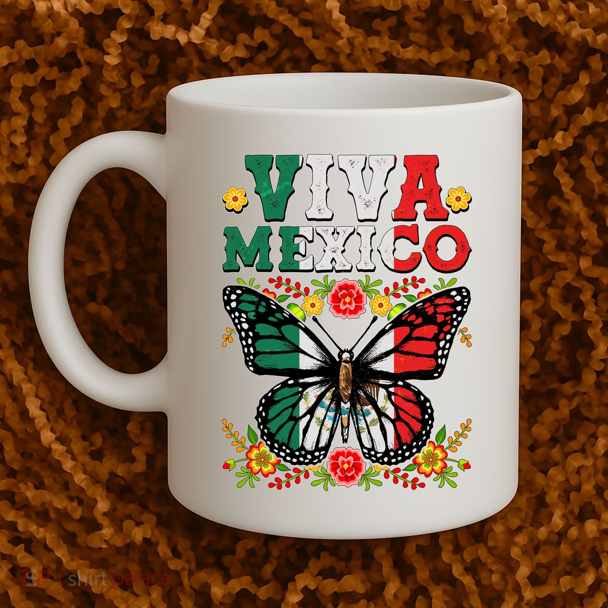 Viva Mexico Mexican Independence Day Butterfly Coffee Mug