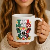 Viva Mexico Mexican Independence Day Butterfly Coffee Mug thumb 3