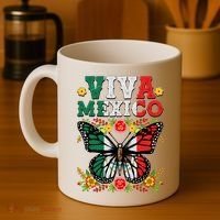 Viva Mexico Mexican Independence Day Butterfly Coffee Mug thumb 4