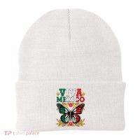 Viva Mexico Mexican Independence Day Butterfly Beanie thumb 0