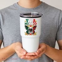 Viva Mexico Mexican Independence Day Butterfly Tumbler thumb 2