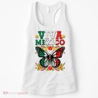 Viva Mexico Mexican Independence Day Butterfly Women's Tank Top thumb 0