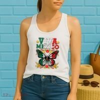Viva Mexico Mexican Independence Day Butterfly Women's Tank Top thumb 2