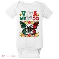 Viva Mexico Mexican Independence Day Butterfly Baby Bodysuit thumb 0