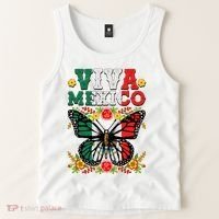Viva Mexico Mexican Independence Day Butterfly Tank Top thumb 2