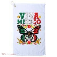 Viva Mexico Mexican Independence Day Butterfly Golf Towel thumb 0