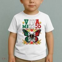 Viva Mexico Mexican Independence Day Butterfly Toddler T-Shirt thumb 2