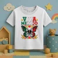 Viva Mexico Mexican Independence Day Butterfly Toddler T-Shirt thumb 3