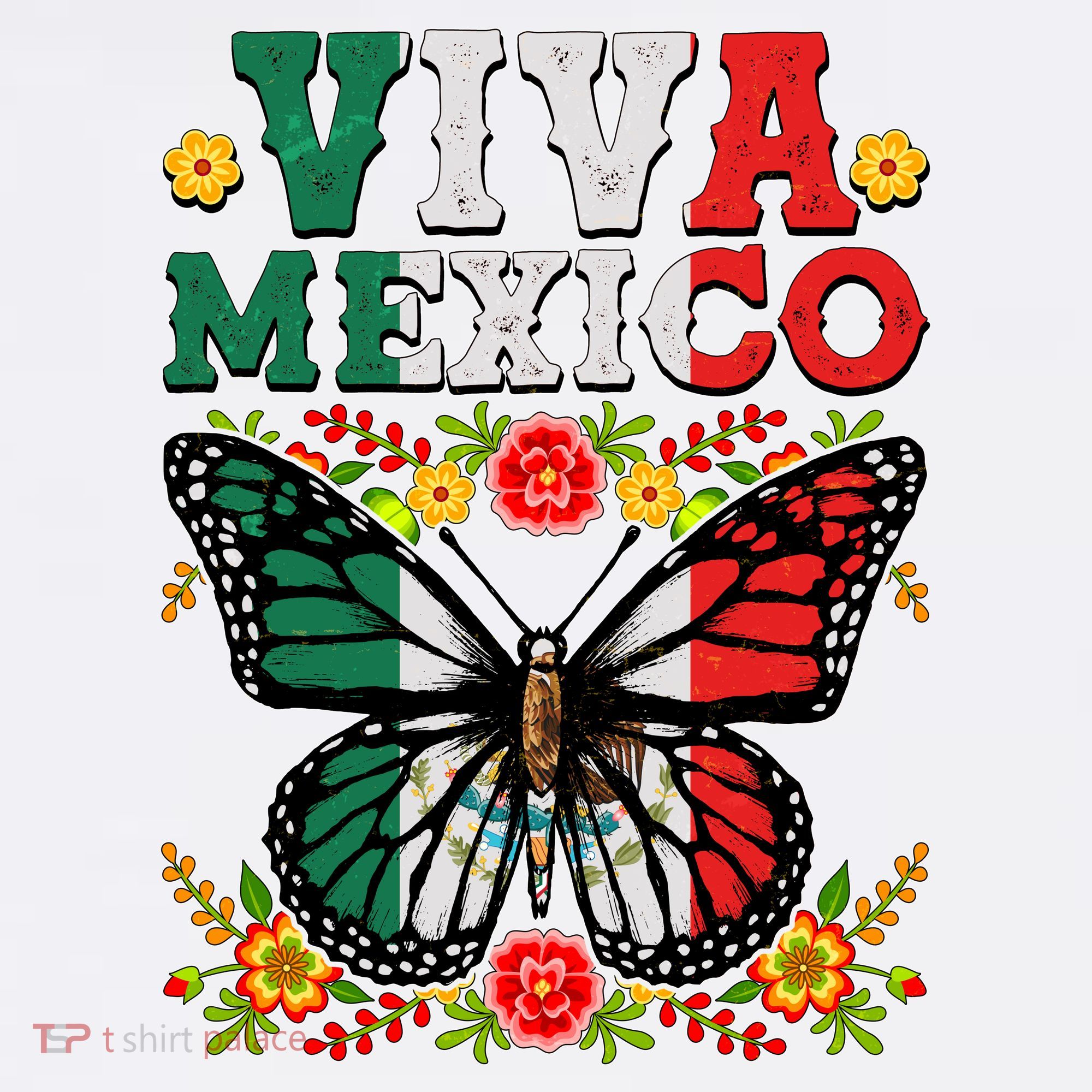 Viva Mexico Mexican Independence Day Butterfly Visor