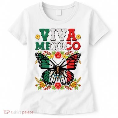 Viva Mexico Mexican Independence Day Butterfly Women's T-Shirt