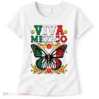 Viva Mexico Mexican Independence Day Butterfly Women's T-Shirt thumb 0