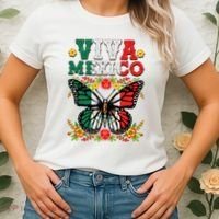 Viva Mexico Mexican Independence Day Butterfly Women's T-Shirt thumb 2
