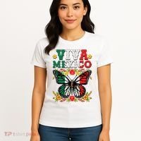 Viva Mexico Mexican Independence Day Butterfly Women's T-Shirt thumb 4