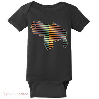 Venezuelan Map Mapa De Venezuela Multicolor Chromatic Baby Bodysuit