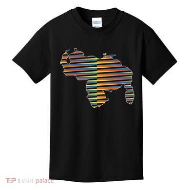 Venezuelan Map Mapa De Venezuela Multicolor Chromatic Kids T-Shirt