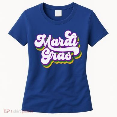 Vintage Masquerade Mardi Gras Groovy Beads Parade Costume Funny Gift Women's T-Shirt