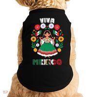 Viva Mexico Mexican Girl Flag Independence Day Doggie Tank thumb 0