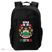 Viva Mexico Mexican Girl Flag Independence Day Backpack thumb 0