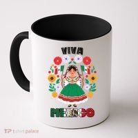 Viva Mexico Mexican Girl Flag Independence Day Coffee Mug thumb 0