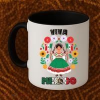 Viva Mexico Mexican Girl Flag Independence Day Coffee Mug thumb 2