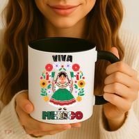 Viva Mexico Mexican Girl Flag Independence Day Coffee Mug thumb 3