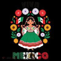 Viva Mexico Mexican Girl Flag Independence Day Coffee Mug thumb 5