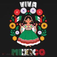 Viva Mexico Mexican Girl Flag Independence Day Coaster thumb 2