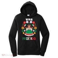 Viva Mexico Mexican Girl Flag Independence Day Women's Hoodie thumb 0