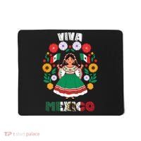 Viva Mexico Mexican Girl Flag Independence Day Mousepad thumb 0