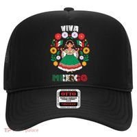 Viva Mexico Mexican Girl Flag Independence Day Hat thumb 0