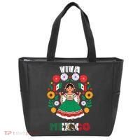 Viva Mexico Mexican Girl Flag Independence Day Tote Bag thumb 0