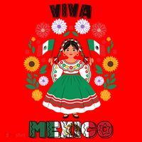 Viva Mexico Mexican Girl Flag Independence Day Santa Hat thumb 1