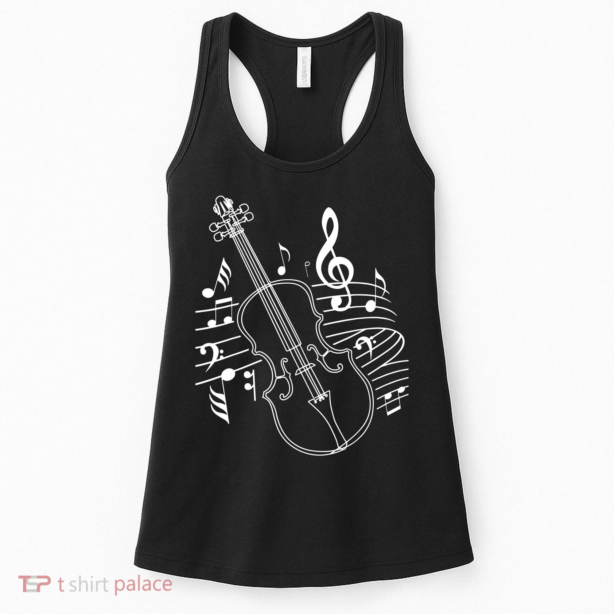 Violin Musical Note Violin Player Violinist Musician Women's Tank Top
