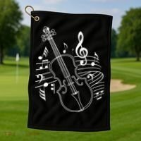 Violin Musical Note Violin Player Violinist Musician Golf Towel thumb 1