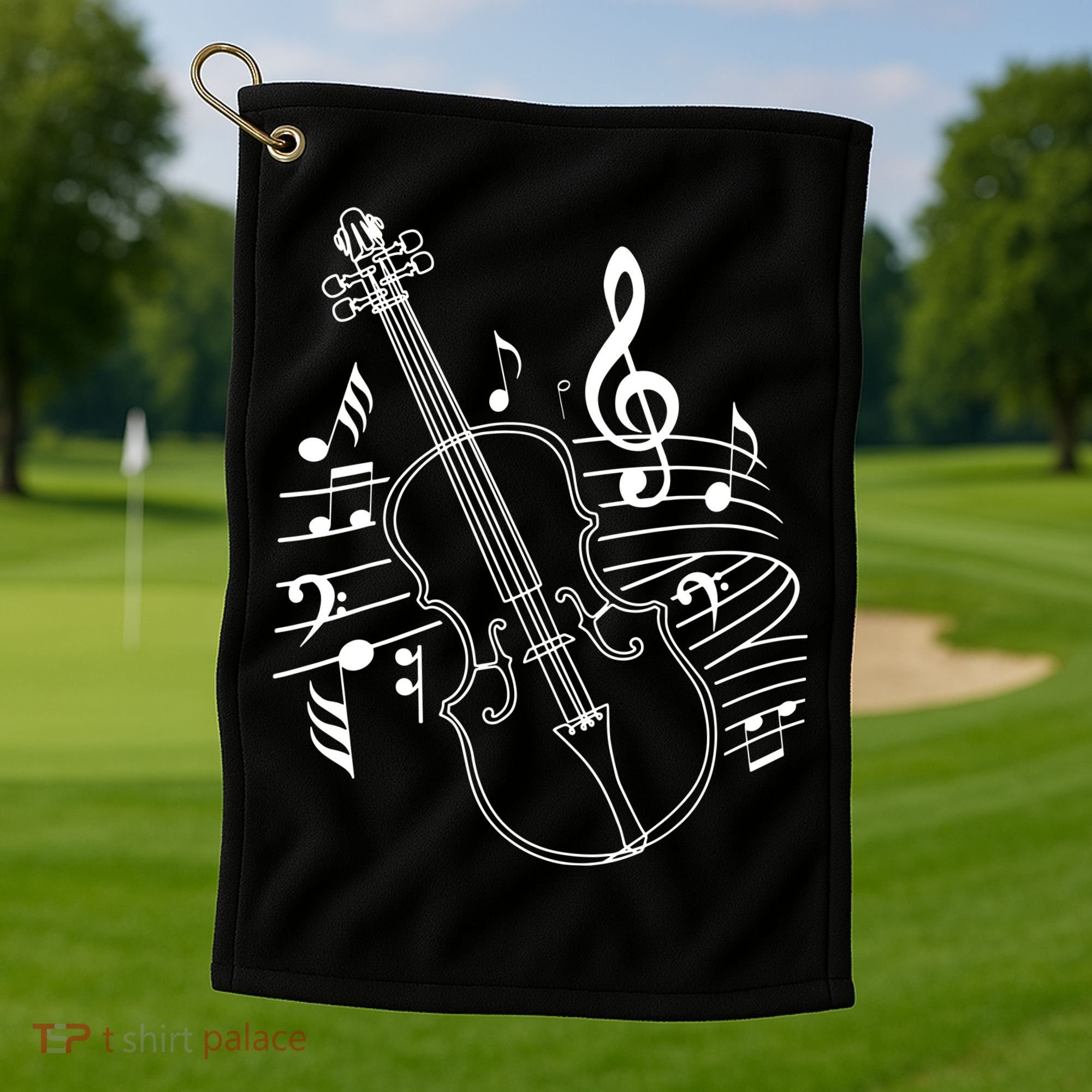 Violin Musical Note Violin Player Violinist Musician Golf Towel