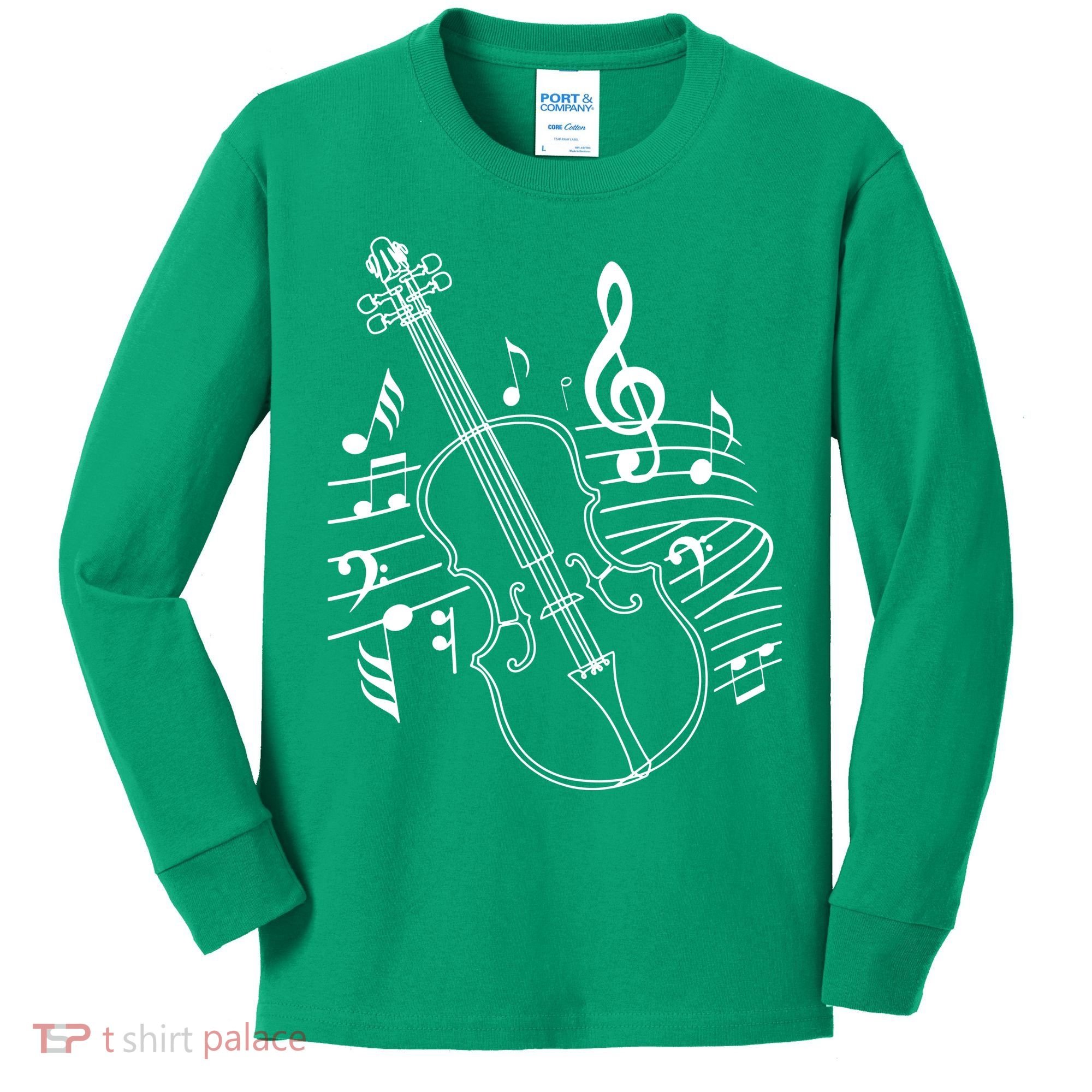 Violin Musical Note Violin Player Violinist Musician Kids Long Sleeve Shirt