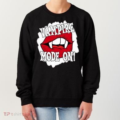 Vampire Mode On Fangs Lips Halloween Women's Sweatshirt