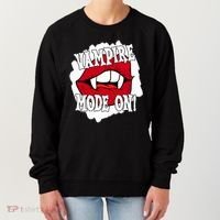 Vampire Mode On Fangs Lips Halloween Women's Sweatshirt thumb 0