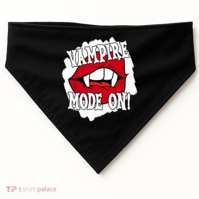 Vampire Mode On Fangs Lips Halloween USA-Made Doggie Bandana