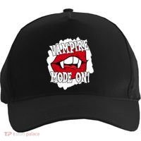 Vampire Mode On Fangs Lips Halloween Five-Panel Snapback Cap thumb 0