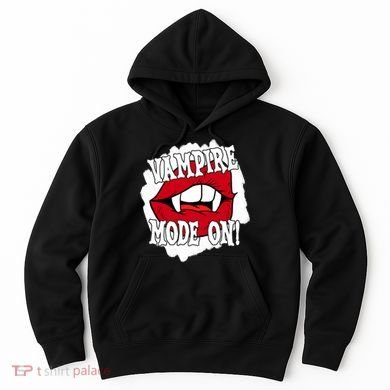 Vampire Mode On Fangs Lips Halloween Hoodie