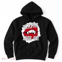 Vampire Mode On Fangs Lips Halloween Hoodie thumb 0